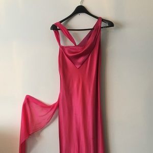 Fuschia silk gown